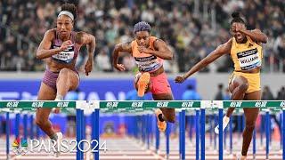 Jasmine Camacho-Quinn outlasts DQ'd Tobi Amusan in 100m hurdles title in Shanghai | NBC Sports