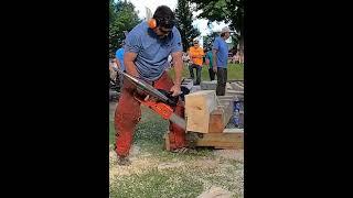 Crazy fast chainsaw incredible skills