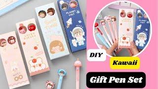 DIY Kawaii Pen Set for gift / DIY Cute pen decoration idea / easy paper crafts / art and craft