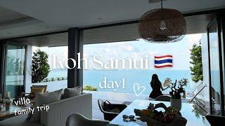 [Thailand Vlog1/6] ￼Koh Samui️ Sea View Villa｜There are no Asians⁉️｜Long-lost family trip