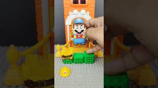 Lego Builder Mario's Icy Challenge: Jumping into Ice Suit and Throwing Power Ice at the Castle! #toy