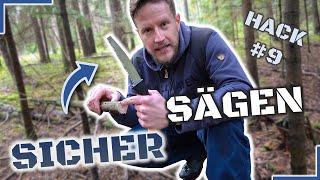 Feuerholz sicher sägen im Wald - Bushcraft Hacks [Folge 09]