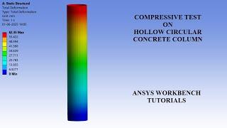 Compressive Test | Hollow Circular Concrete Column | Static Structural | ANSYS Workbench Tutorials