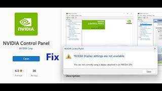 Fix NVIDIA Control Panel Error NVIDIA Display Settings Are Not Available