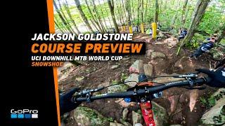 GoPro: Jackson Goldstone's Course Preview in SNOWSHOE | 2023 UCI Downhill MTB World Cup