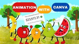 Easily Earn $23k Monthly Using Canva: Fun Kids Animations For Educational Content