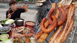 Mukbang with [One great meal a day] Episode Three : Pork belly and sausage~!! (subtitles offered)