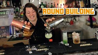 Round Building | Making multiple cocktails at the same time | How to bartend in the weeds