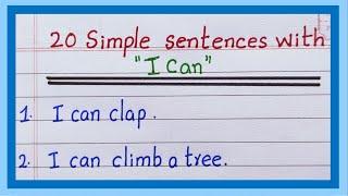 "I Can"  Sentences | in English | Simple Sentences with "I Can" | 20 sentences