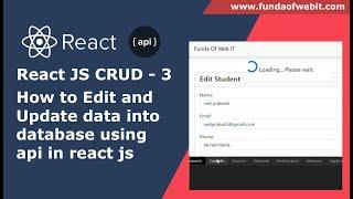 React JS CRUD - How to edit & update data in react js using laravel api | edit update data with api