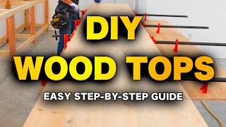 How to Build STUNNING Wood Countertops & Tabletop | EASY Step-by-Step DIY Guide For Beginners!