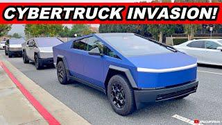 How to Embarass Supercar Owners? Bring 6 Tesla Cybertrucks!
