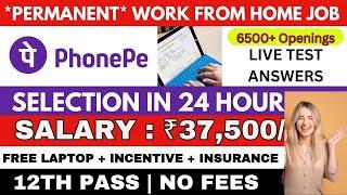 PHONEPE JOBS | LIVE TEST ANSWERS | WORK FROM HOME JOBS 2024 | ONLINE JOBS AT HOME | REMOTE JOBS