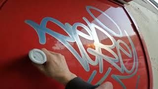 Graffiti bombing on streets with Rebel813 and Pole186. Tagging and throwups. 2024 4K