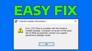How To Fix Windows Installer 1722 Error
