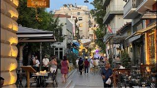 Greece LIVE: Walking Across Tourist Center at Night