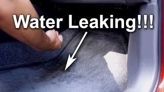 How to fix or Repair Toyota Prius water leak on floor mats air condition drain AC wet