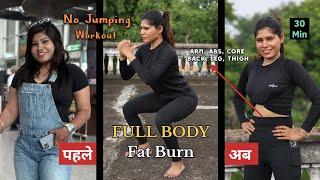 30 min Full Body Fat Burn HIT (NO JUMPING) - Ab, Core, Arm, Back, Leg, Thigh & Cardio ~ Aarti sahu