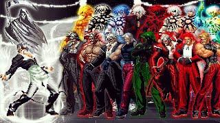 [KOF Mugen] WF Iori Yagami Vs 16 Ultimate Bosses Rugal, Orochi Team | 1 Vs 16