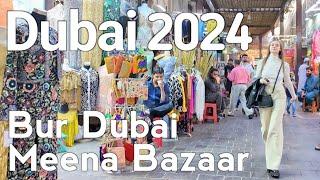 Dubai [4K] Bur Dubai, Al Fahidi. Famous Meena Bazar Walking Tour 