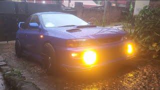 Subaru impreza wrx STi Gc8 Type RA 555 V limited edition, loud Crawford exhaust. Morning cruising