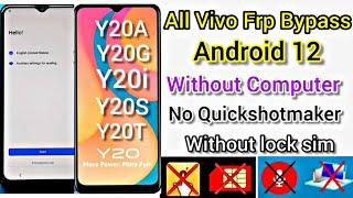 VIVO Y20 FRP Bypass Android 12 Vivo Y20G/Y20A/Y20S/Y20I/ Frp Bypass/Reset Google Account Lock 2024