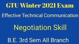 Negotiation Skill || Stages|| Types of Negotiation||Chapter - 3|| Technical Communication|| ETC ||