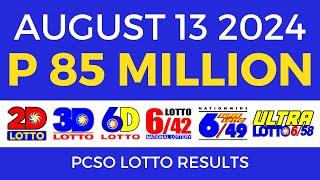 Lotto Result Today 9pm August 13 2024 | PCSO Complete