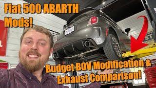 Comparing Exhaust Systems On My Fiat 500 ABARTH + A Budget "Blow-Off Valve" Mod!