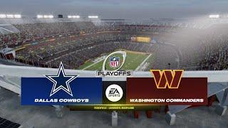 6 Cowboys vs 5 Commanders Divisional Simulation (Madden 25 Rosters)