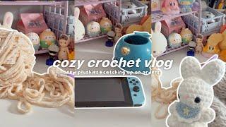 cozy crochet vlog  new plushies, catching up on orders + playing games