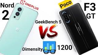 Poco F3 Gt vs Oneplus nord 2 Geekbench 5 comparison which is best 