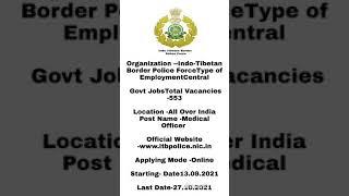 Job vacancies / joli ozhivukal / thozhil avasarangal / job / ITBP / Notification / shorts/ vaccancy