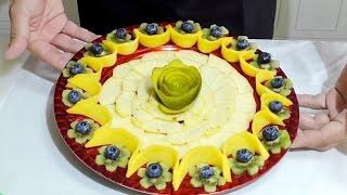 HOW TO DECORATE A FRUIT DISH SLICED -  By J  Pereira Art Carving Fruit and vegetables