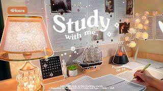 4-HOUR  Late Night Study With Me • Fire Crackling️+ Lofi bgm • Pomodoro 50-10 • Day184