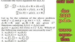 CSIR NET DEC 2016|| wave equation