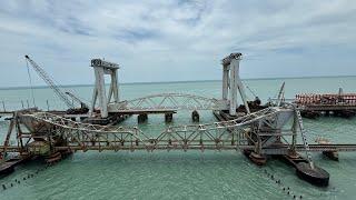 TODAY NEW PAMBAN BRIDGE UPDATE || விரைவாக நடைபெறும் புதிய பாம்பன் பாலத்தின் பணிகள்