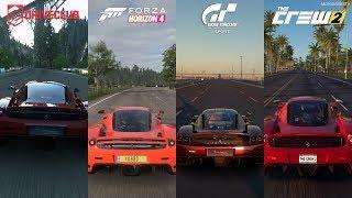 DriveClub vs Forza Horizon 4 vs Gran Turismo Sport vs The Crew 2 - Ferrari Enzo Sound Comparison