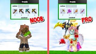 NOOB vs PRO In Trading!! Skyblock - Blockman Go