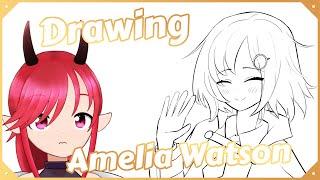 【DRAWING】Let's Keep Drawing Amelia Watson from Hololive Because She's Leaving