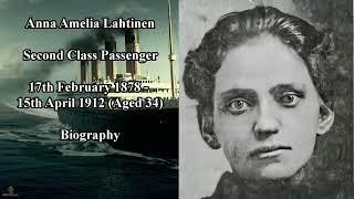 Titanic Passengers | Anna Amelia Lahtinen Biography | Second Class Passenger