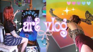 Spend the long weekend cute-ifying my art studio & painting with me