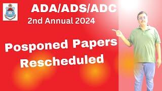 ADA ADS ADC MA M.Sc Posponed Papers Rescheduled Punjab University