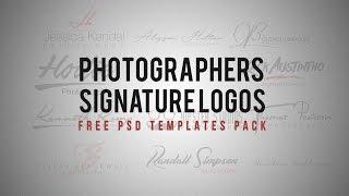 Photography Logo Signature Free pack (PSD Box)