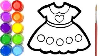 Cara Menggambar Dan Mewarnai Baju Dress Untuk Anak-anak