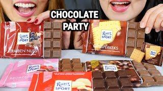 ASMR RITTER SPORT CHOCOLATE PARTY 초콜릿 리얼사운드 먹방 | Kim&Liz ASMR