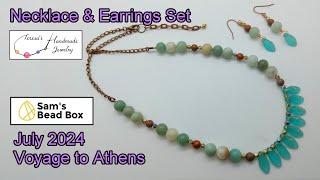 Necklace & Earrings Set | Sam's Bead Box | July 2024 | Voyage to Athens #samsbeadbox #beading #diy