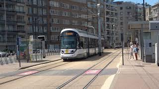 De Lijn kusttram 6128 | CAF Urbos 100 | tramlijn 0 | tramhalte Middelkerke De Greefplein | 2021