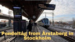 Pendeltåg (commuter train) from Årstaberg in Stockholm Sweden