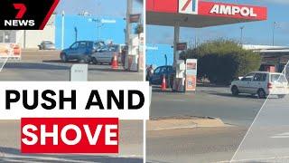 Wild service station road rage ramming incident in Whyalla Norrie | 7NEWS
